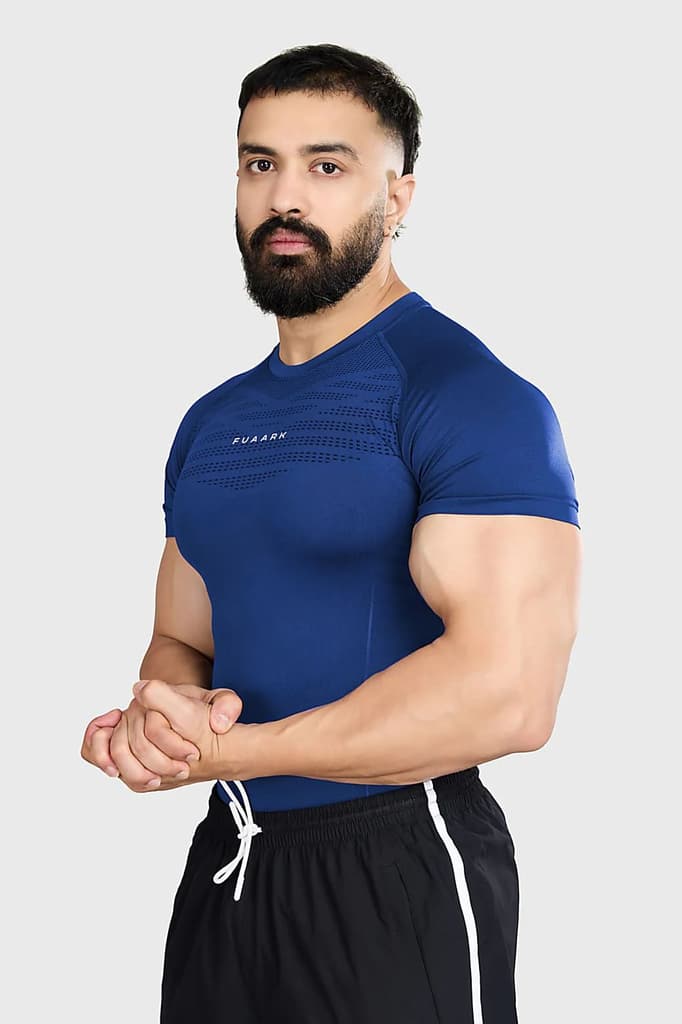 Power Seamless T-shirt Blue/ Fuaark — S