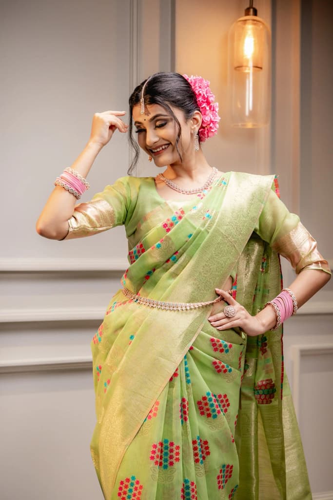Mimosa Women's Woven Design Banarasi Style Art Silk Saree With Blouse Piece : SA00001595PSFREE — photo 8