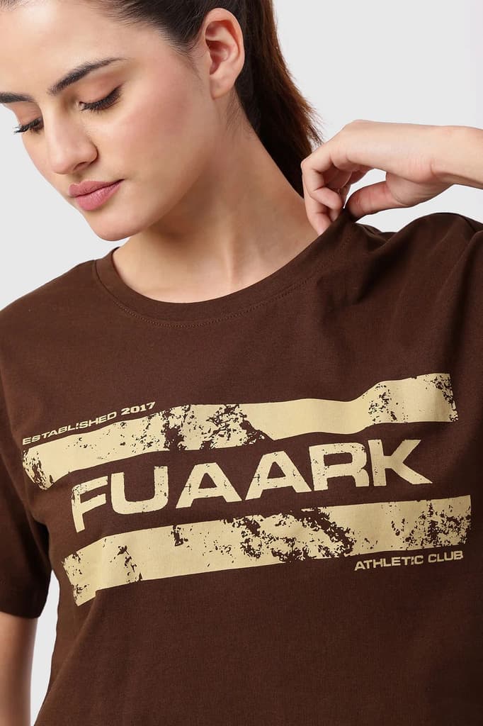 Brisk Fuaark Cotton Crop Top Coffee — photo 3