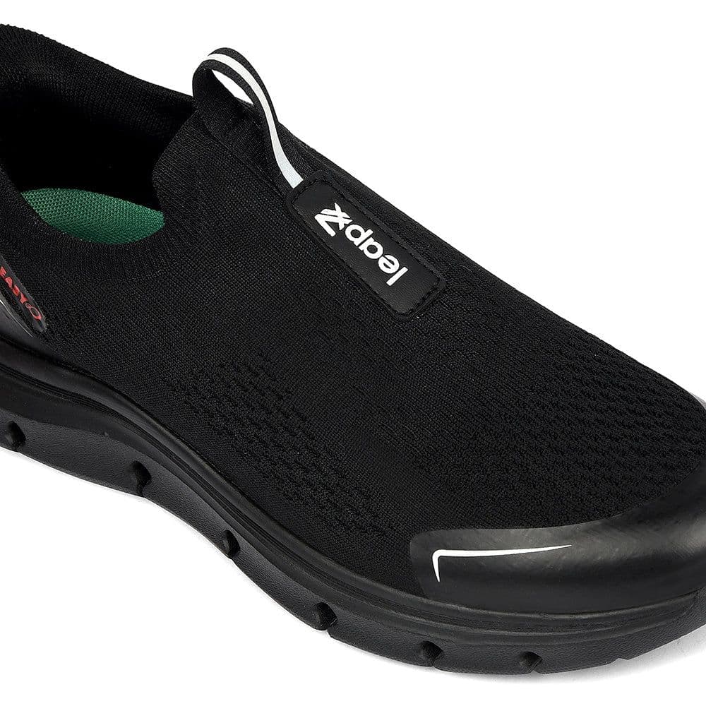 Leap7x Black Sports Non Lacing Walking Shoes For Men BRISBANE By Liberty — photo 4