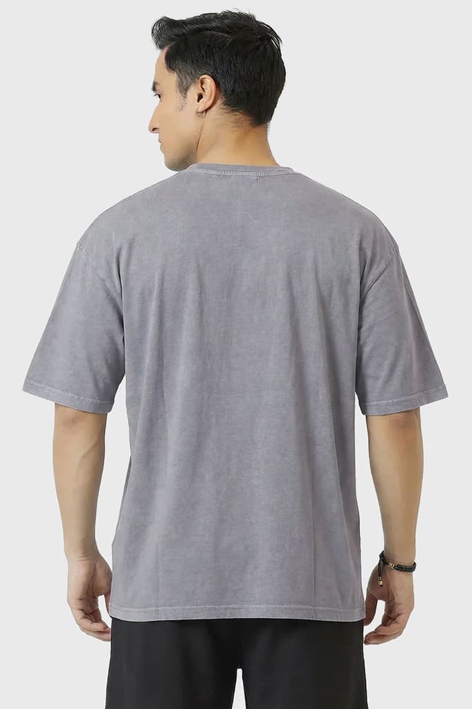 Push Harder Washed Oversized T-shirt Light Grey — photo 5