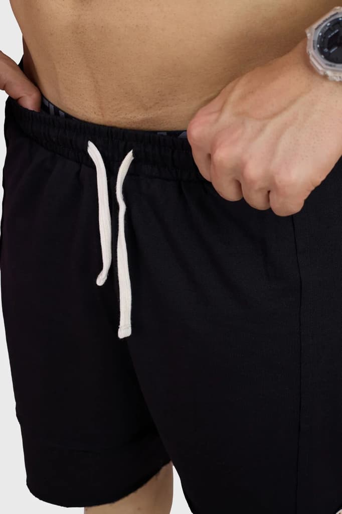 Raw Edge Oversized Shorts Black — photo 3