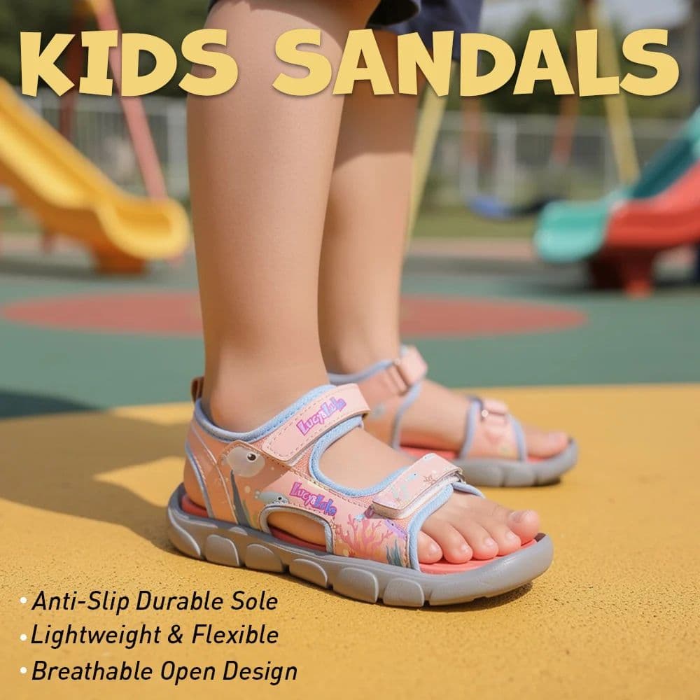 Lucy & Luke Pink Casual Flat Sandal for Kids HOPNPLAY-E By Liberty — photo 3