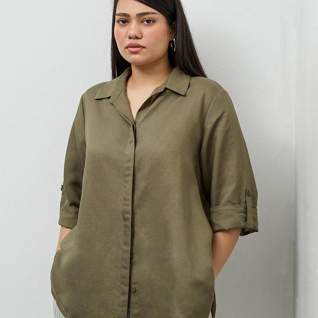Gia Olive Solid Shirt