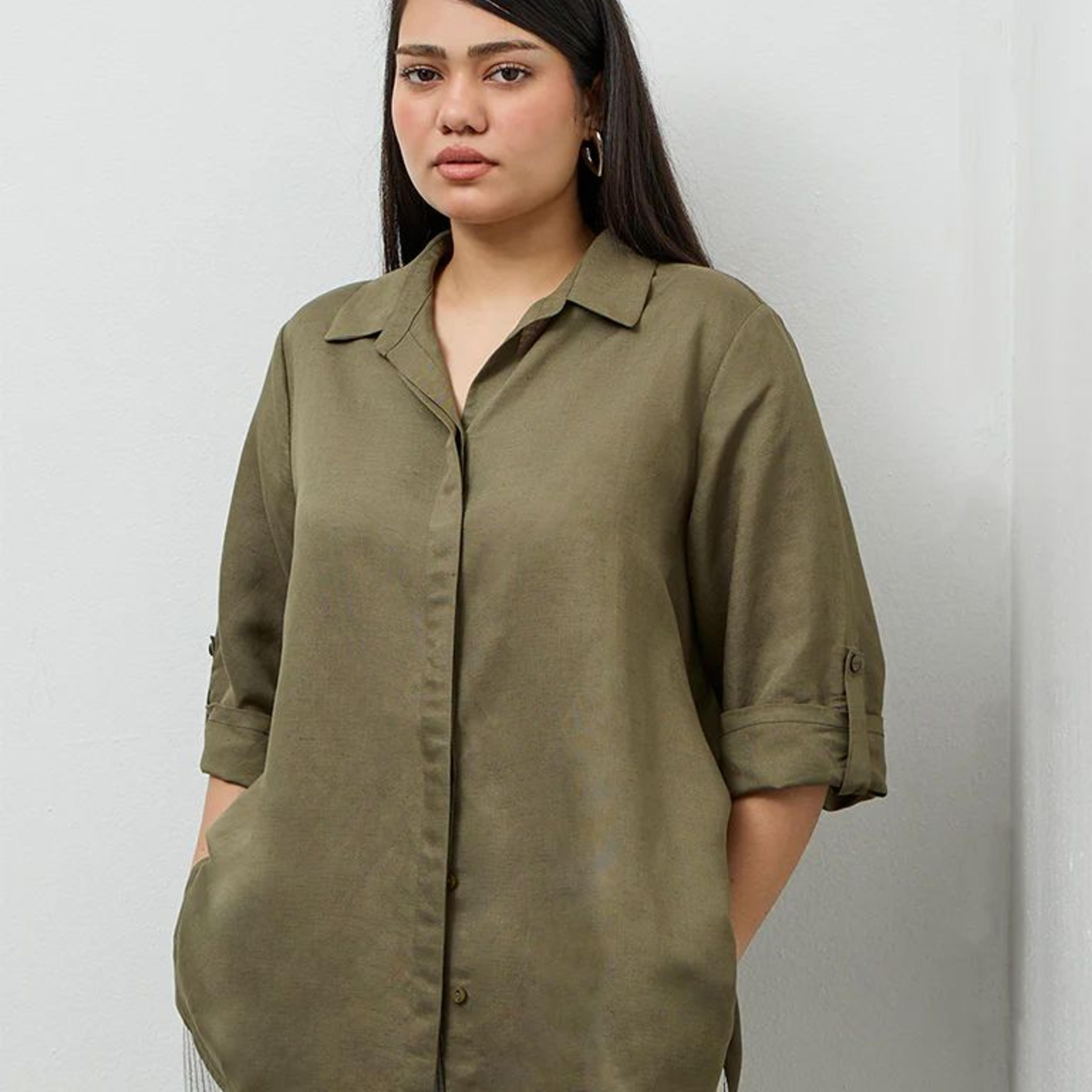 Gia Olive Solid Shirt