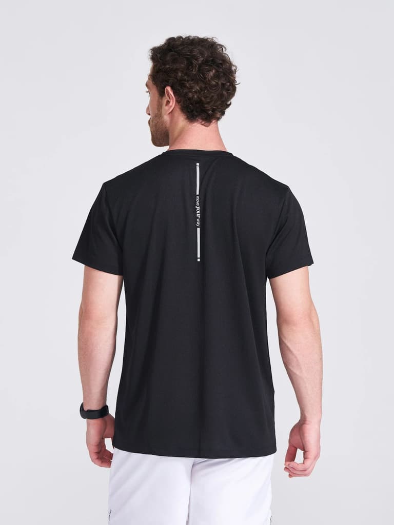 Men's Black Solid Round Neck T-Shirt — photo 5