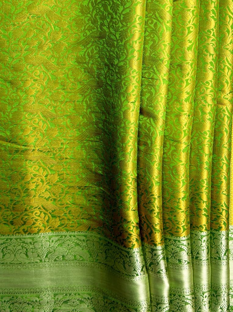 MIMOSA Women's Woven Design Banarasi Style Art Silk Saree with Blouse Piece - Green ( SA00003132GRNFREE ) — photo 6