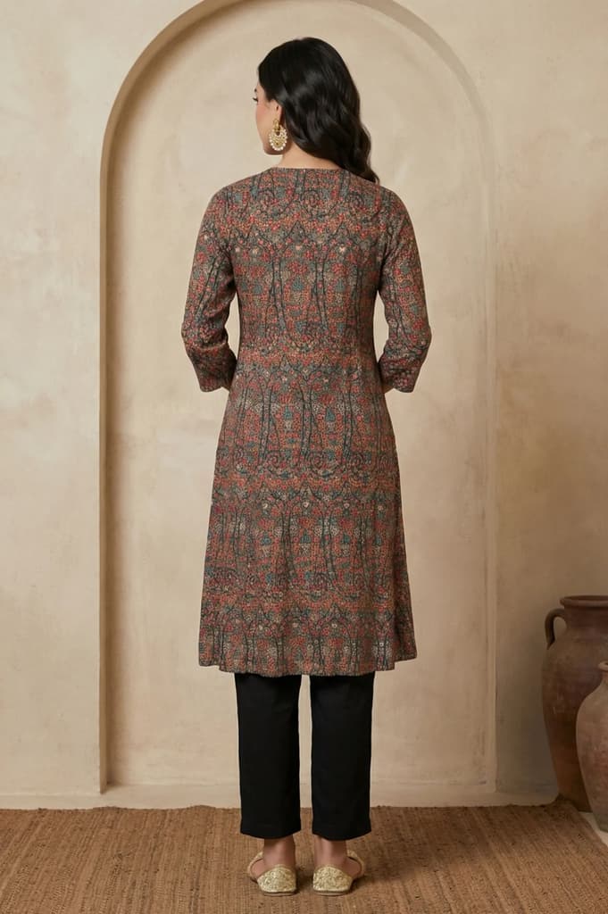 Multicolor Paisley Printed Rayon Straight Kurta — photo 5