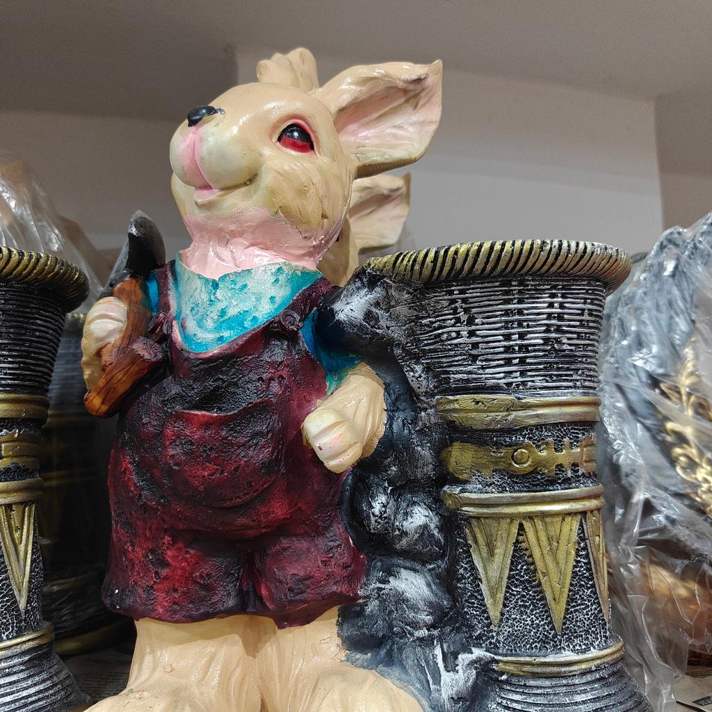 Rabbit Figurine | Decorative | Wood | Brown