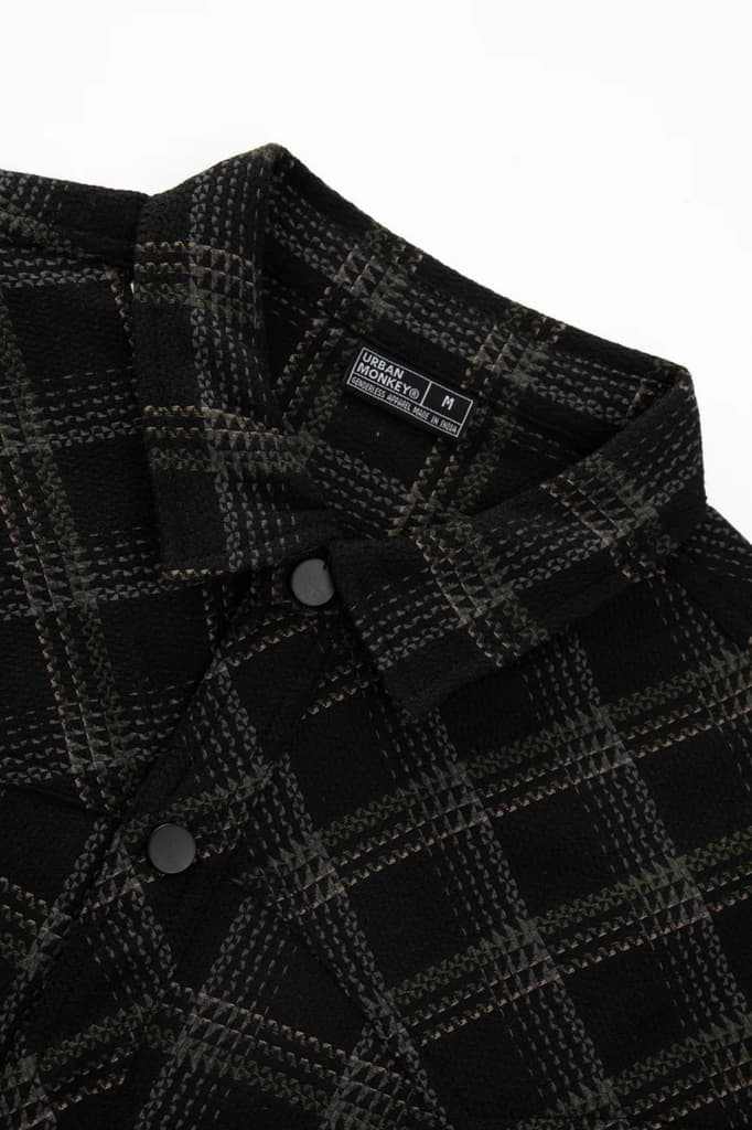 Plaid Long Sleeve Shirt // Black — photo 8