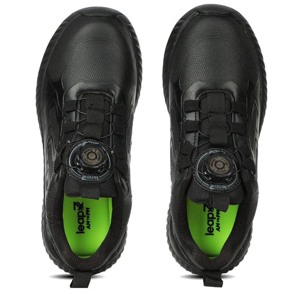 LEAP7X Black School Non Lacing Walking Shoes for Kids NITKID-20E by Liberty — photo 10