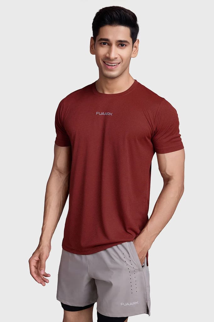 Checks Running T-shirt Salsa — S