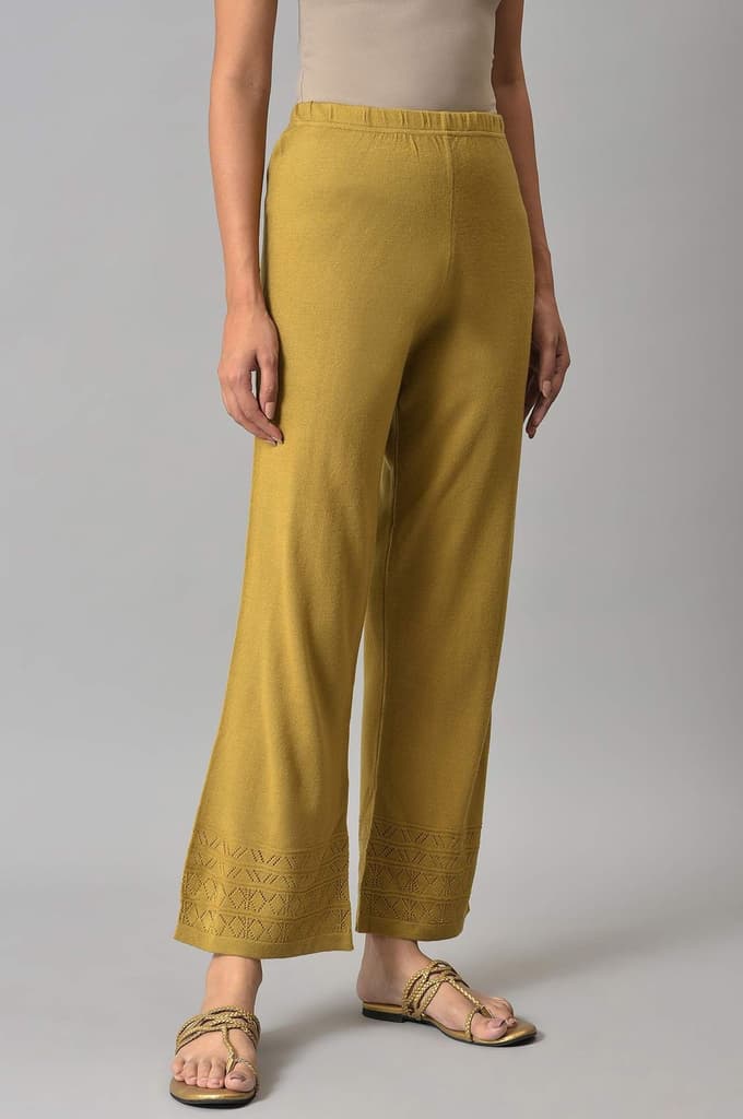Gold Geometric Straight Fit Palazzo With Elasticated Waist — photo 4