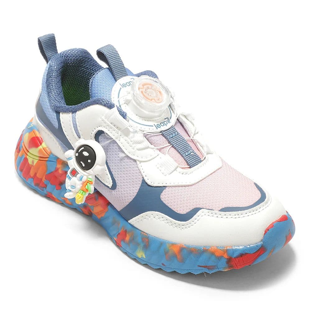 LEAP7X Blue Sports Non Lacing Walking Shoes for Kids NITKID-20 by Liberty — 07C/24 / Blue