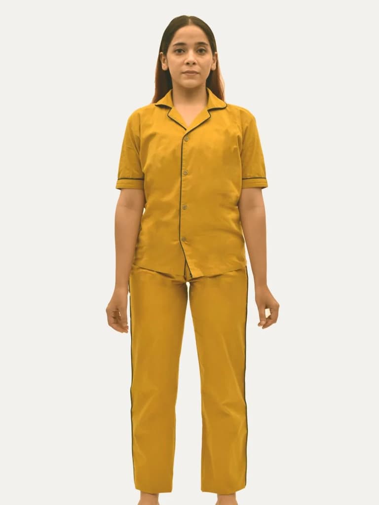 Women's Organic Cotton Solid Sleepsuit Set (Pack Of 1) — photo 7