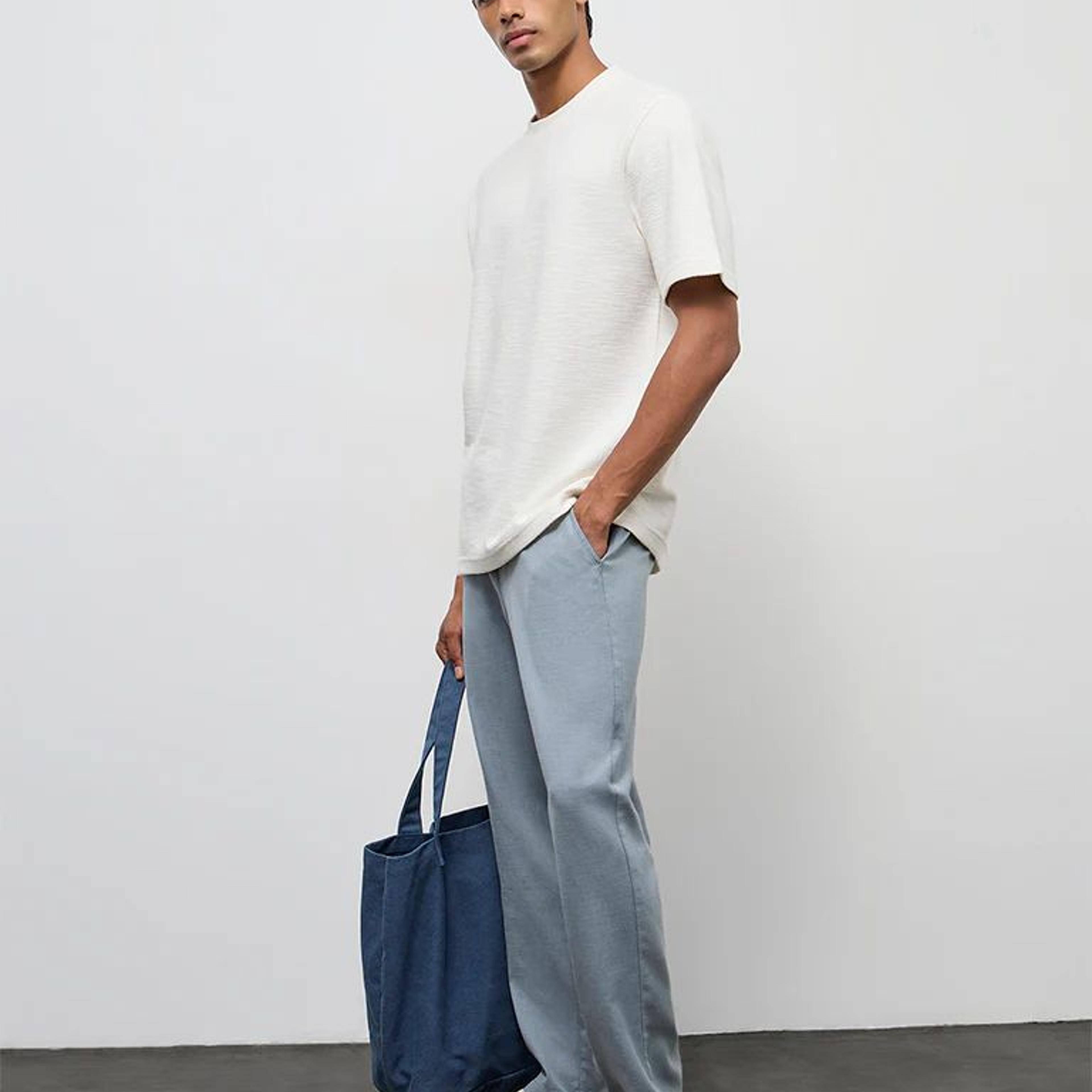 ETA Off-White Textured Relaxed-Fit Cotton-Blend T-Shirt