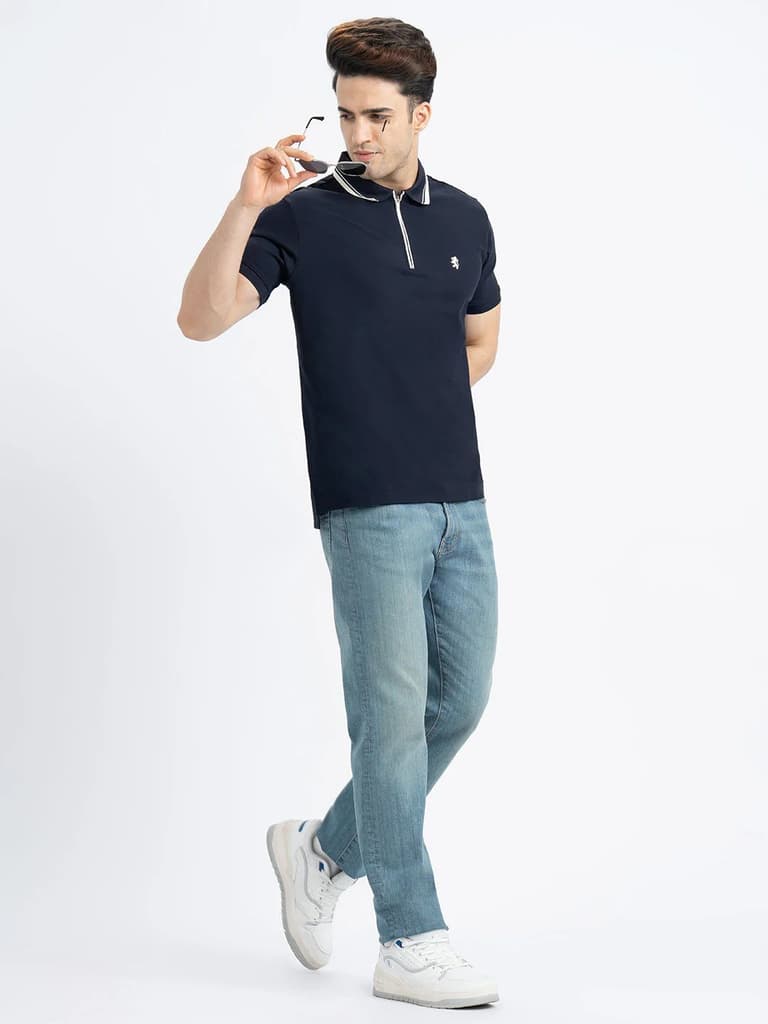 T Shirts for Men in Navy | Polo Half Sleeve T Shirt — photo 5