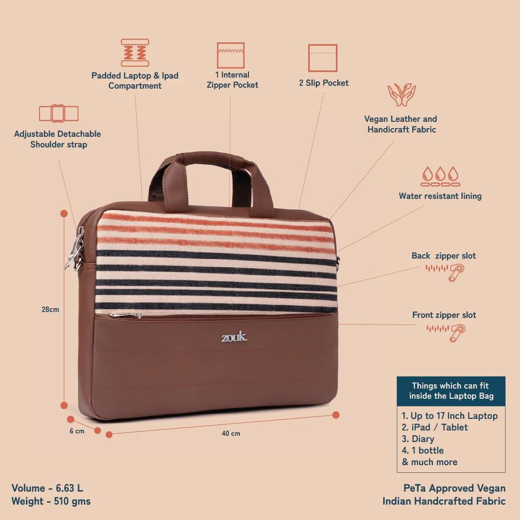 Arin Laptop Bag - Qutub Stripes — photo 5
