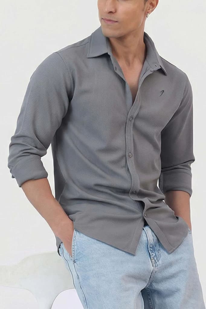 Foundation Fullsleeves Shirt Light Grey — photo 3