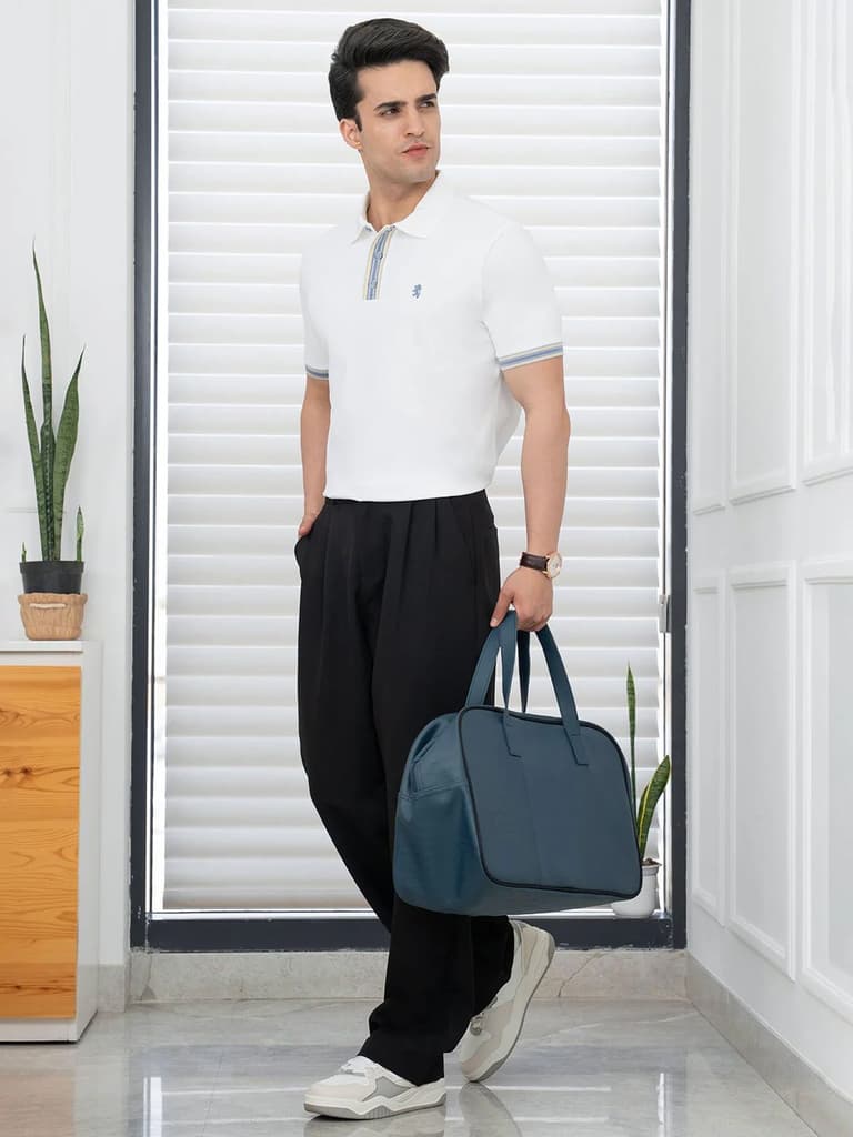 T Shirts for Men in White | Polyester Polo T Shirt — photo 4