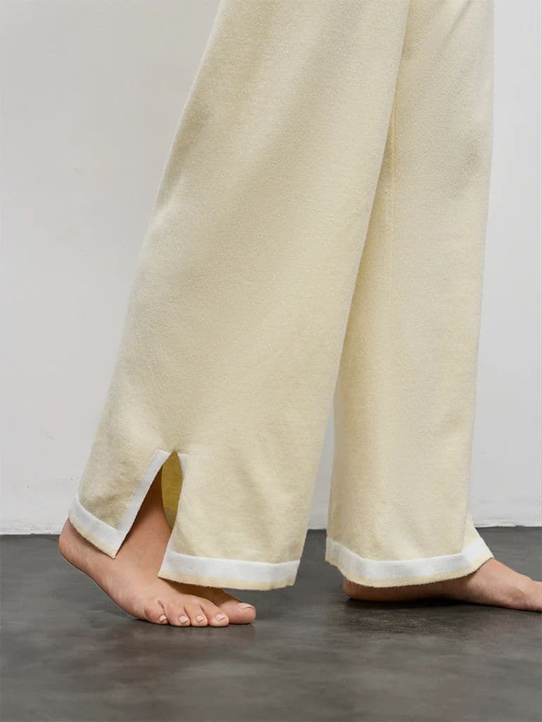 Wunderlove Light Yellow Contrast Detailed High-Rise Pants — photo 3