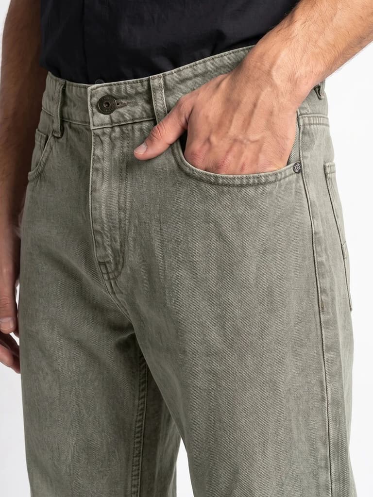 Men's Ice Grey Relaxed Fit Washed Denim Jeans Non-Stretchable — photo 5