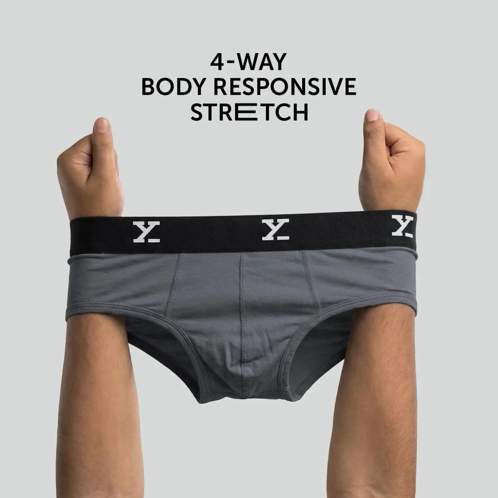Super Combed Cotton-Modal Briefs - Charcoal Grey — photo 2