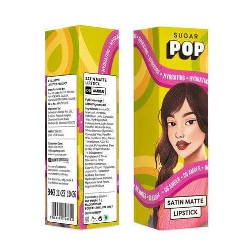 SUGAR POP Satin Matte Lipstick 06 Amber