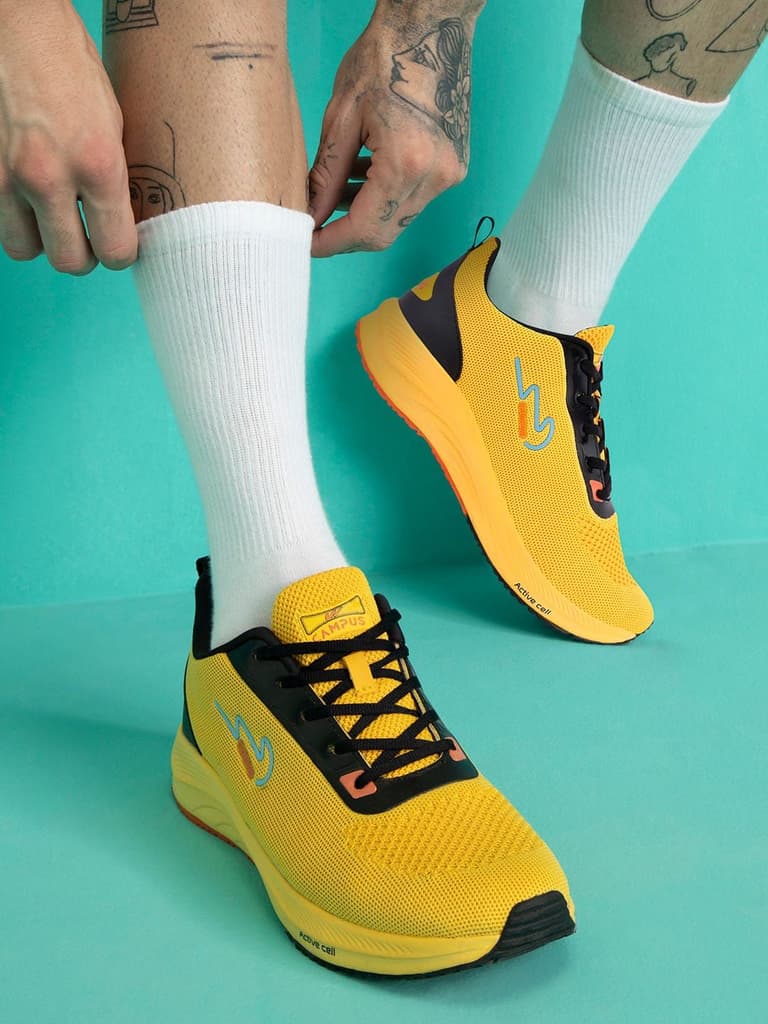 CAMP ZANE Yellow Men's Running Shoes — photo 4