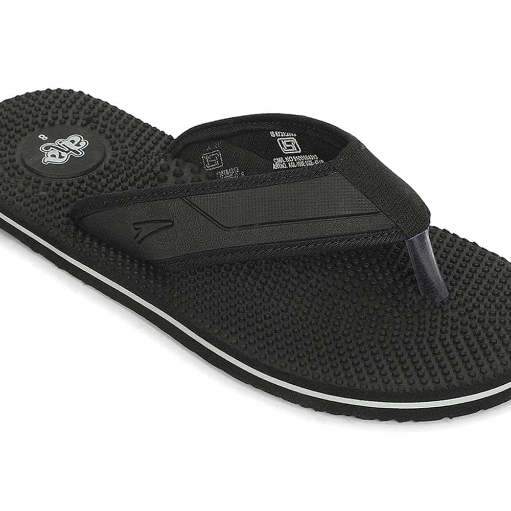 A-HA AGL-156E Black Casual Slip on Slippers for Men by Liberty — photo 5