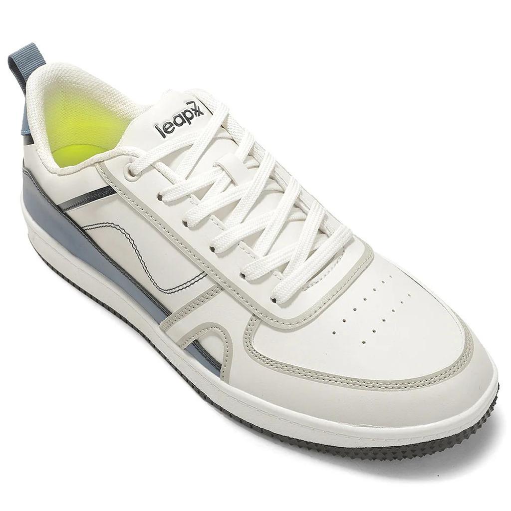 LEAP7X White Casual Lacing Sneakers for Men SNOOKEY-1E by Liberty