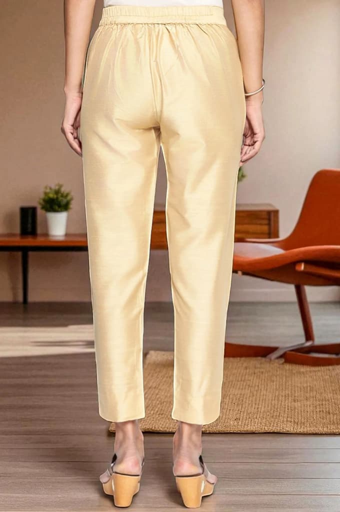 Gold Yarn Dyed Slim Fit Trousers — photo 4