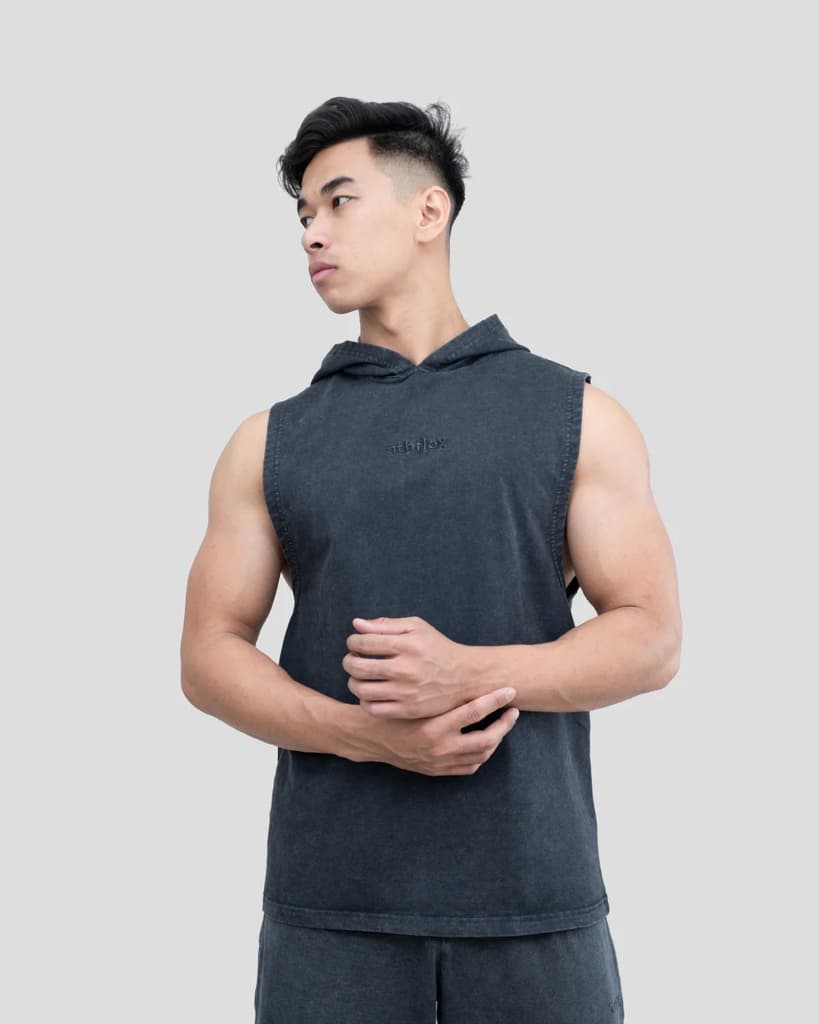 Acid Wash Sleeveless Hoodie — photo 6