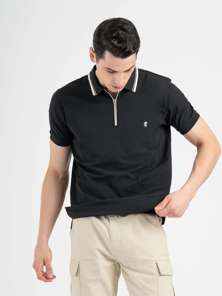 Menâ€™s Black Sports Polo T-Shirt