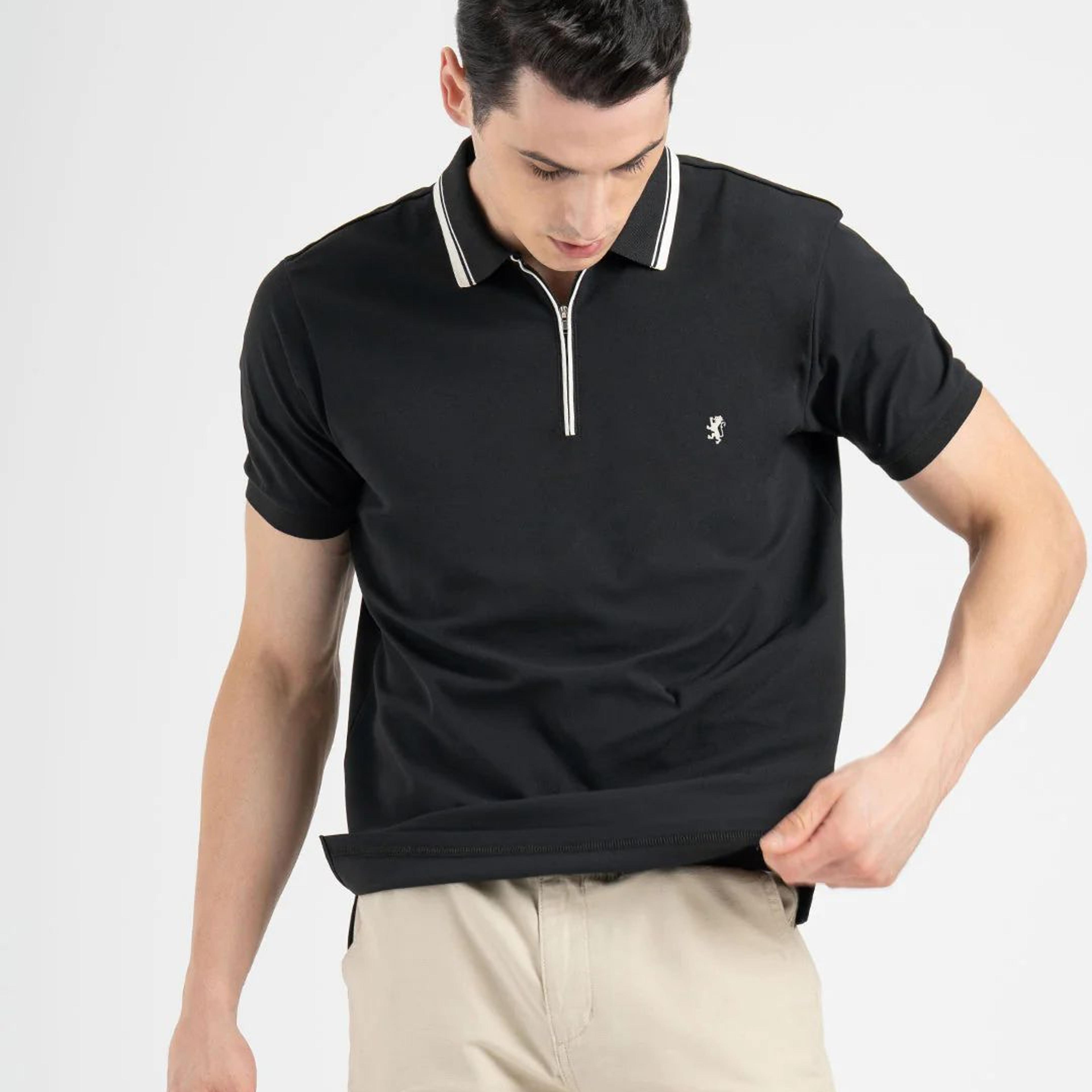 Menâ€™s Black Sports Polo T-Shirt