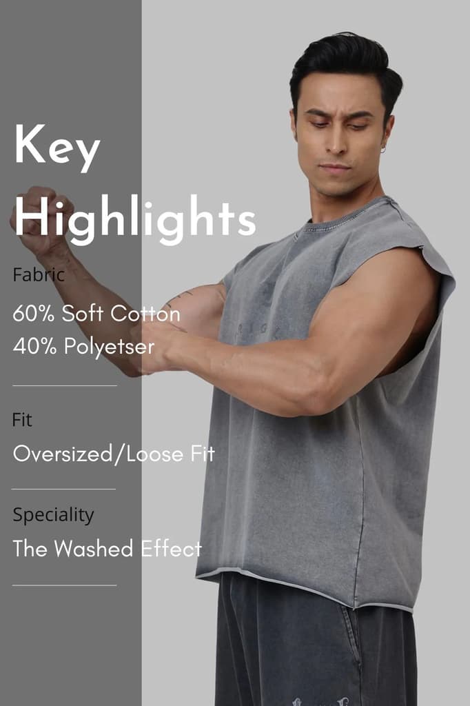 Shadow Washed Capsleeves Tank Light Grey — photo 8