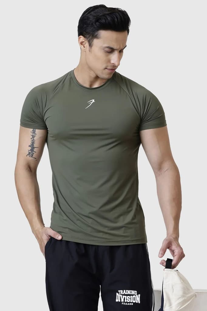 Bare Nylon T-shirt Olive — S
