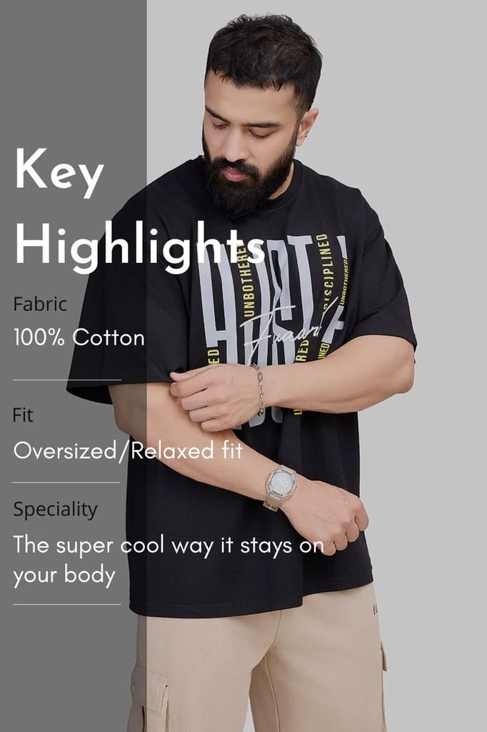 Hustle Oversized T-shirt Black — photo 8