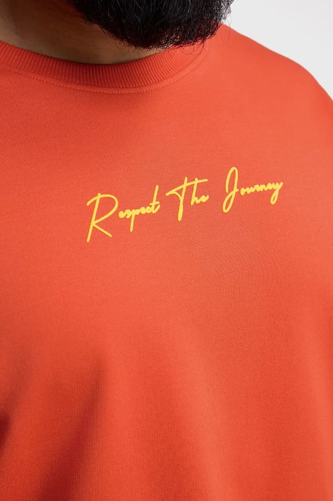 Respect The Journey Oversized T-shirt Orange — photo 4