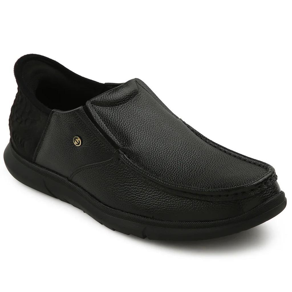 Healers Black Formal Non Lacing Moccasin For Men S201-02 By Liberty