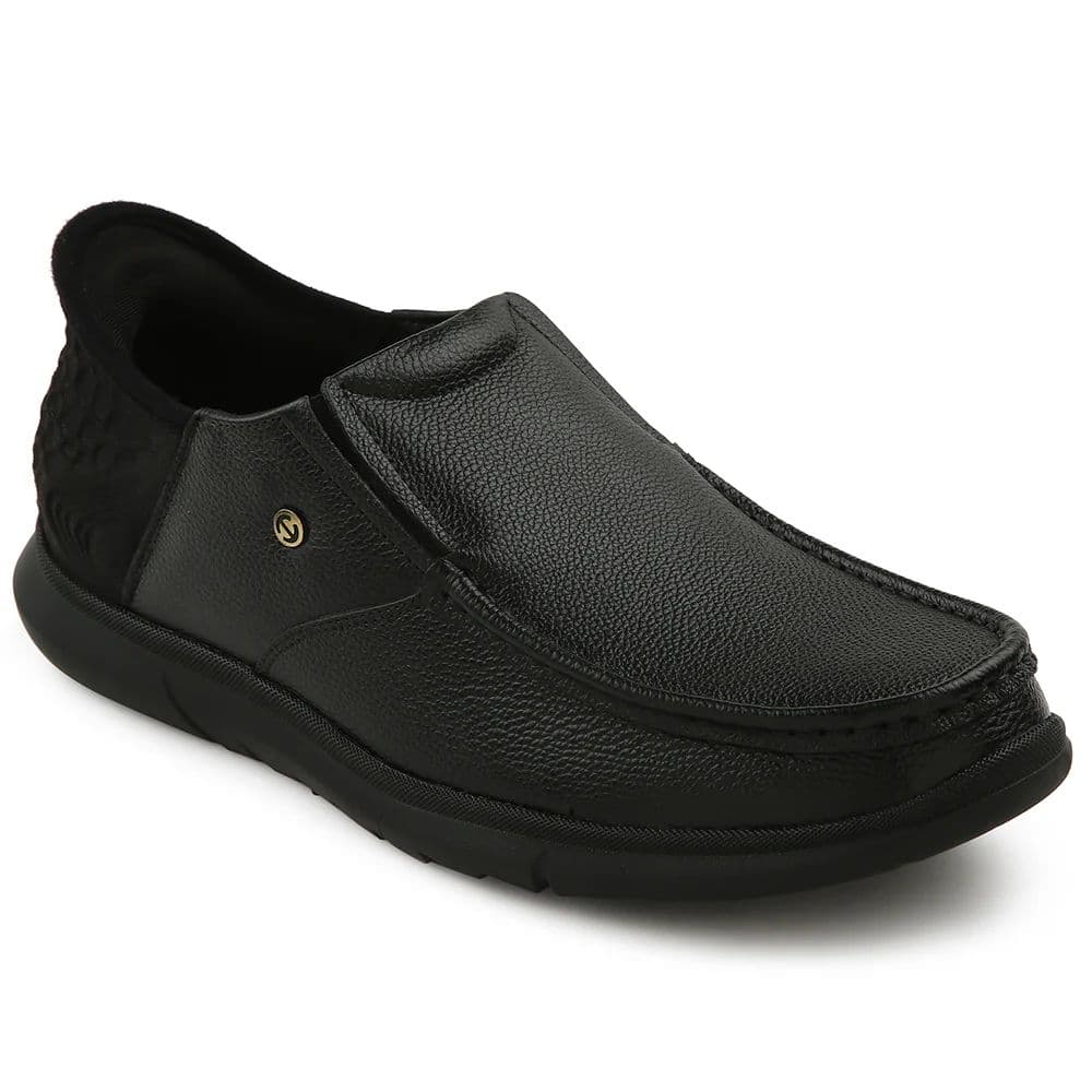Healers Black Formal Non Lacing Moccasin For Men S201-02 By Liberty
