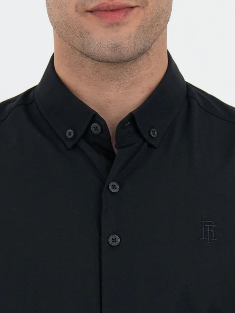 Shirts for Men in Black | Solid Full Sleeve Shirt — photo 4