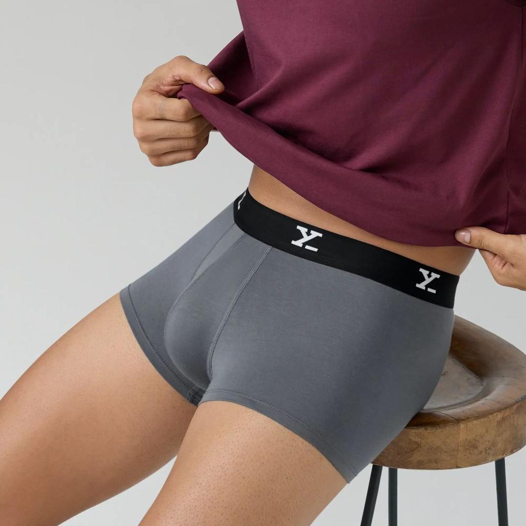 Super Combed Cotton-Modal Trunks - Charcoal Grey