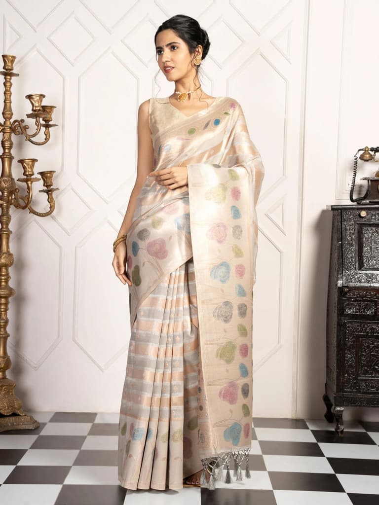 Mimosa Women's Woven Design Banarasi Style Art Silk Saree With Blouse Piece : SA00002064GYFREE — photo 2