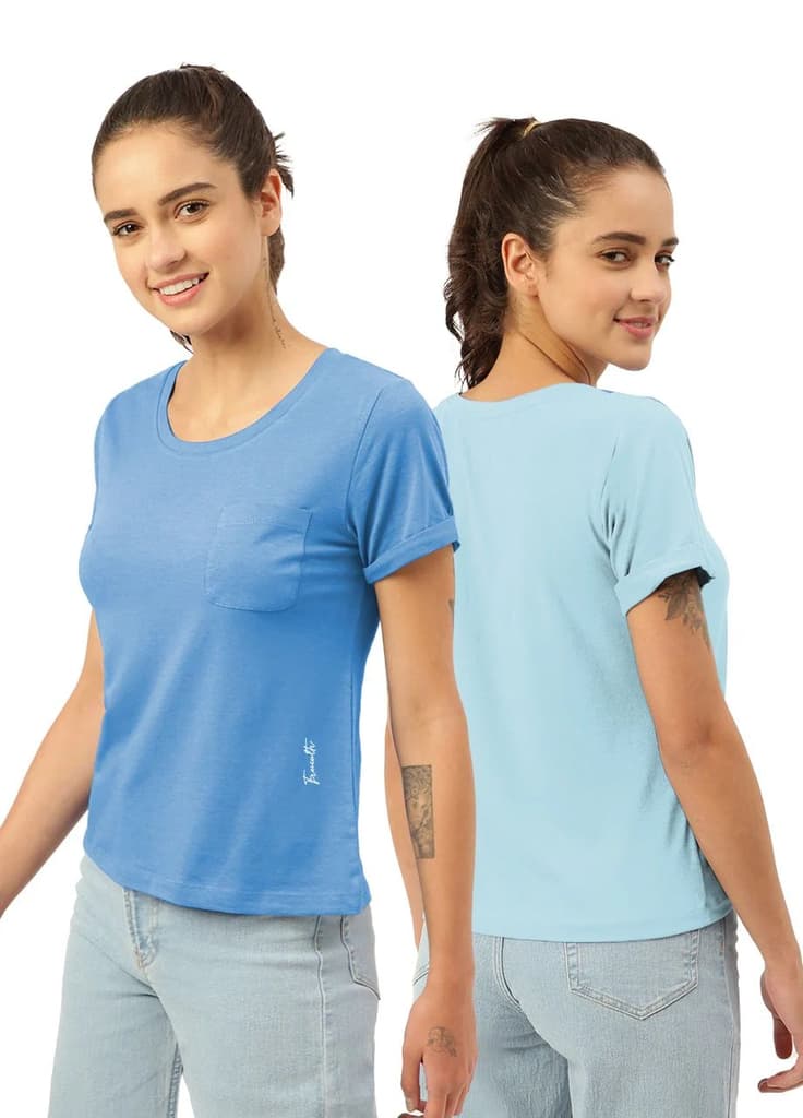Twin Skin Women's Lounge Tees (Pack of 2) — Pilot Blue; Chalk Blue / S / Men