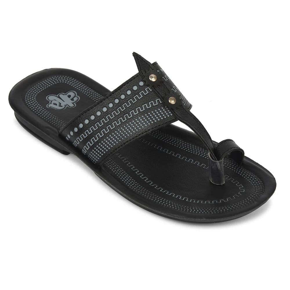 A-HA Black Casual Flat Sandal For Men MPU-62 By Liberty — 6/40 / Black