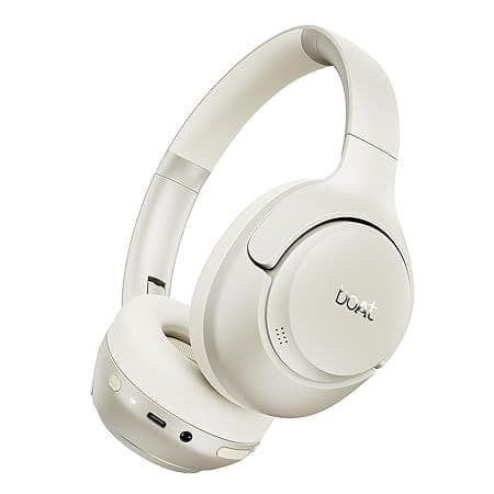 boAt Rockerz 551 ANC Pro | Wireless Headphone with 42dB Hybrid Adaptive ANC, 72 Hours Playtime, Dual Mics with ENx™ Tech — Hazel Beige