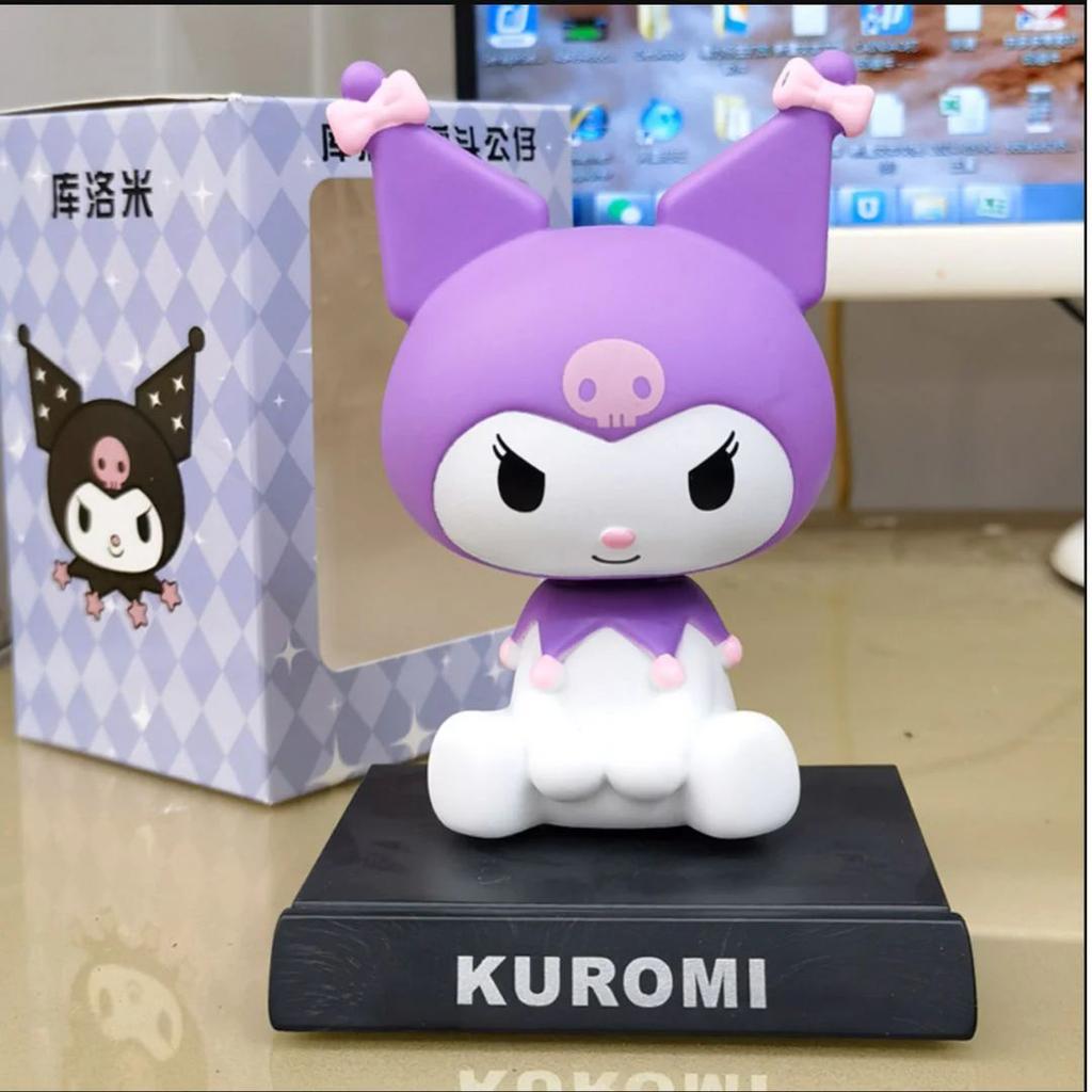 Team Kuromi Bobblehead – Adorable Dashboard n Desk Decoration — Purple Kuromi Bobblehead