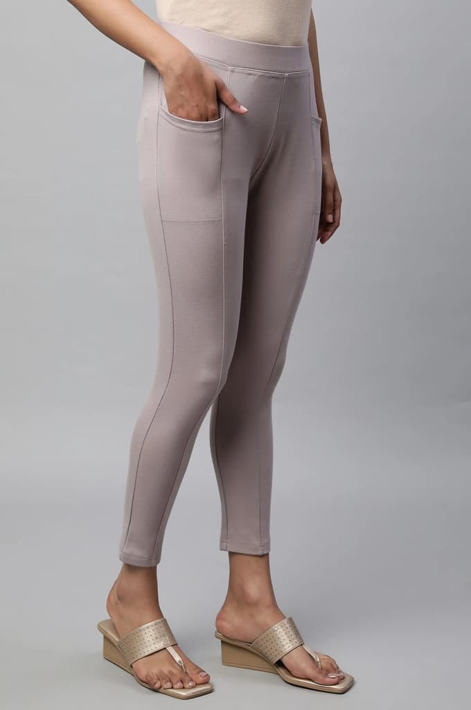 Mauve Solid Yoga Tights — photo 4
