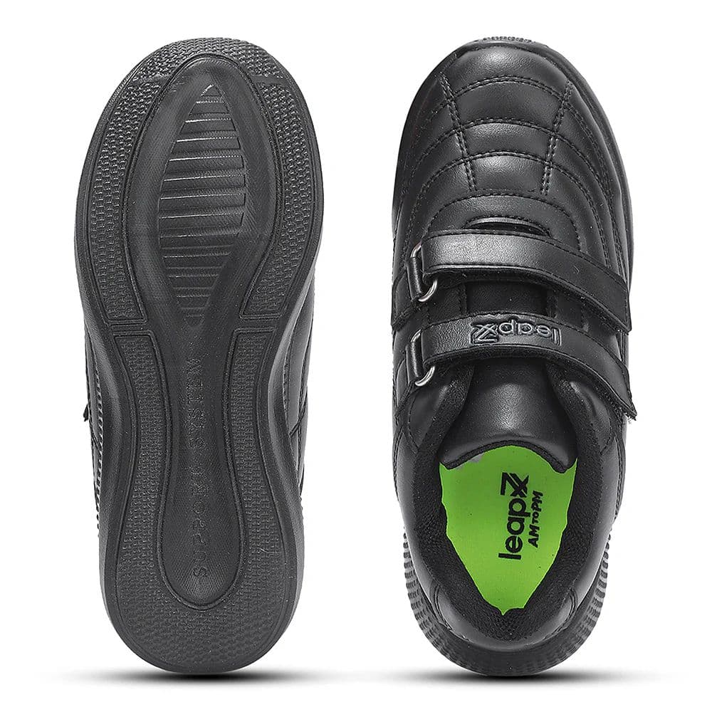 Lucy & Luke Black Casual Non Lacing Uniform School Shoes For Kids FUNRUN-E By Liberty — photo 6